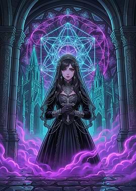 Gothic Bride with Sacred Geometry