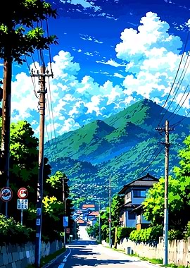 Anime Road to Mountains