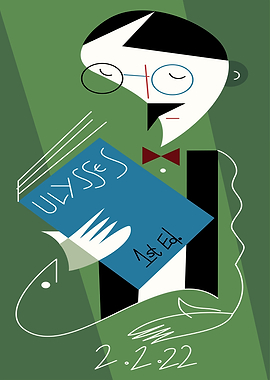 Man Reading Ulysses Book