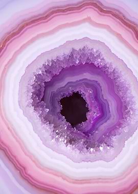 Close-up of a Purple and Pink Agate Geode