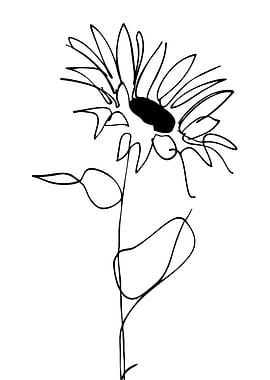 Single Line Flower Drawing
