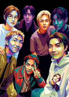 BTS Pop Art Group Portrait