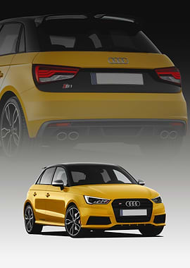 Yellow Audi S1 Sportback