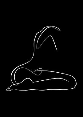 Abstract Line Art of a Reclining Figure