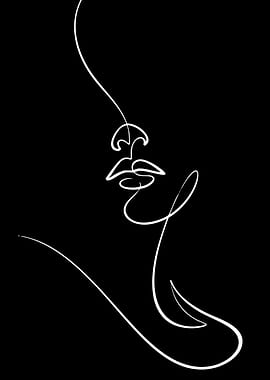 Minimalist Face Line Art