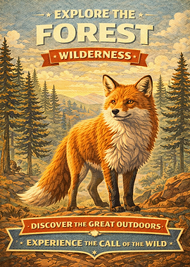 Vintage Forest Exploration Poster