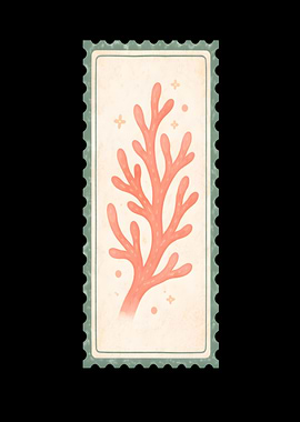 Coral Stamp Illustration