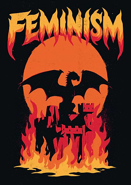 Feminism Dragon Castle Fire