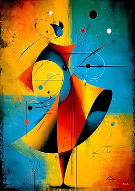 Cosmic Dance Geometry Abstract Metal Poster