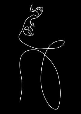 Minimalist Line Art of a Woman's Face