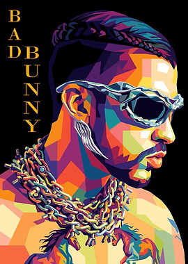 Bad Bunny Pop Art Portrait
