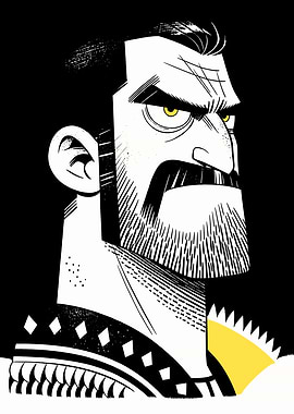 Stylized Portrait of a Bearded Man
