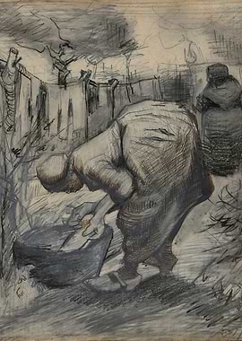 Two Women Washing Clothes