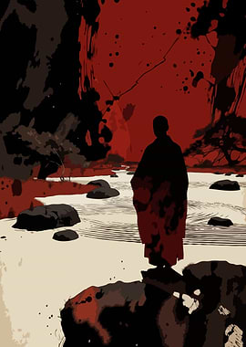 Monk in a Zen Garden
