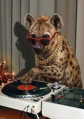 DJ Hyena with Gold Chain and Sunglasses