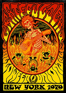 Grateful Dead Skeleton and Bears Poster