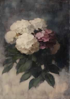 Hydrangeas in a Dark Setting