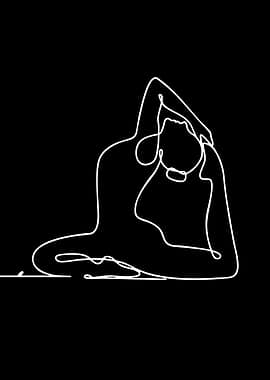 Minimalist Yoga Pose Line Art
