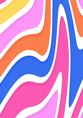 Abstract Wavy Color Blocks