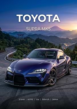 Toyota Supra MK5 on Japanese Mountain Road