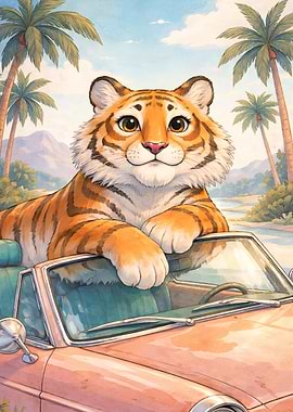 Tiger in a Convertible