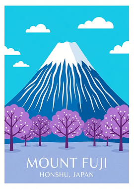 Mount Fuji with Cherry Blossoms