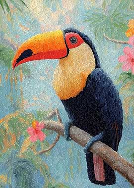 Toucan Perched on a Branch