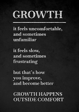 Growth Happens Outside Comfort Motivational Poster