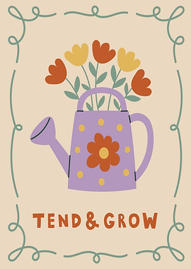 Tend & Grow Watering Can with Flowers