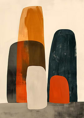 Abstract Shapes in Earthy Tones