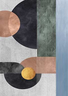 Abstract Geometric Composition with Textures