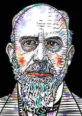 Colorful Portrait of Sigmund Freud