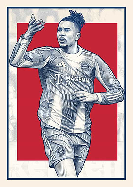 Olise Football Player Illustration