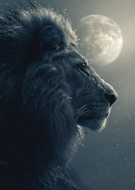 Lion in the Moonlight