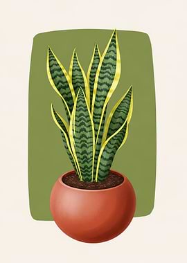 Snake Plant in a Pot