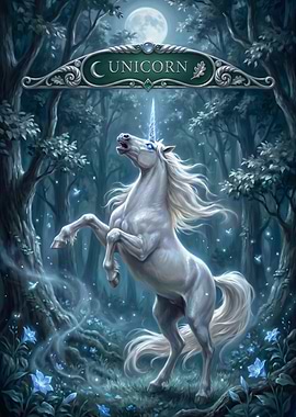 Unicorn in a Magical Forest
