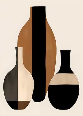 Abstract Vases with Geometric Patterns