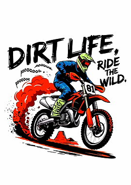 Dirt Bike Rider with Red Smoke