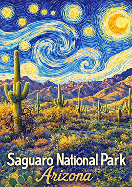 Saguaro National Park Arizona Starry Night