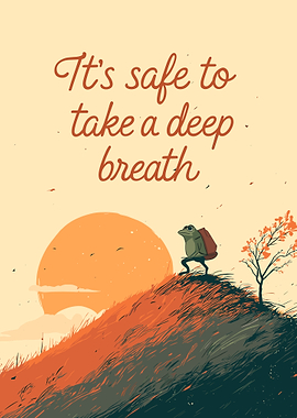 Frog Hill Sunset Poster, Inspirational Nature Wall Art, Peaceful Motivational Print