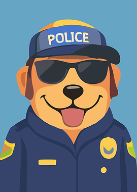 Cartoon Dog Police Officer