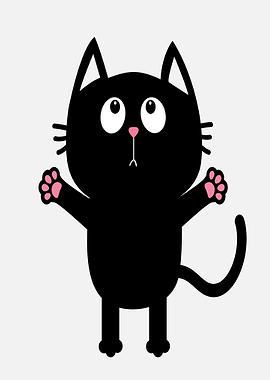 Cute Black Cat Cartoon