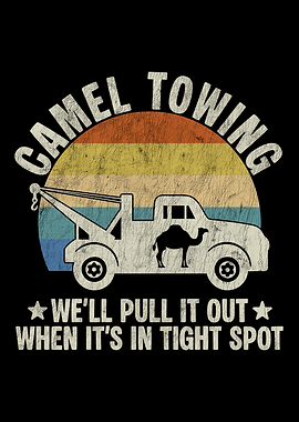 Camel Towing Funny Retro Truck Adult Humor