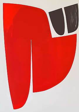 Abstract Red and Black Shapes