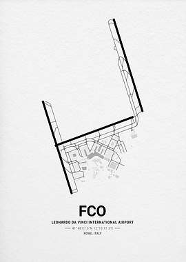 FCO Airport Map Poster