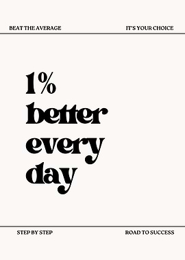 1 Percent Better Every Day, Motivational Wall Art, Perfect Gift For Her, Gym Decor, Inspirational Quote