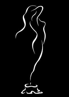 Abstract female form on a stump