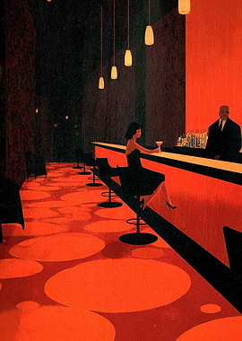 Woman at a retro bar