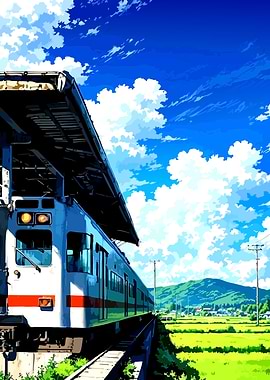 Train at a Rural Station