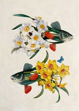 Surreal flower fish